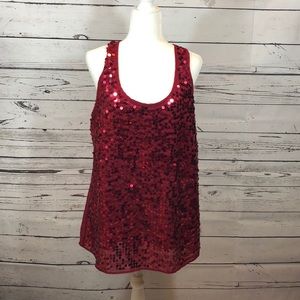 Maurices Size 0X sequined Maroon Tank Top